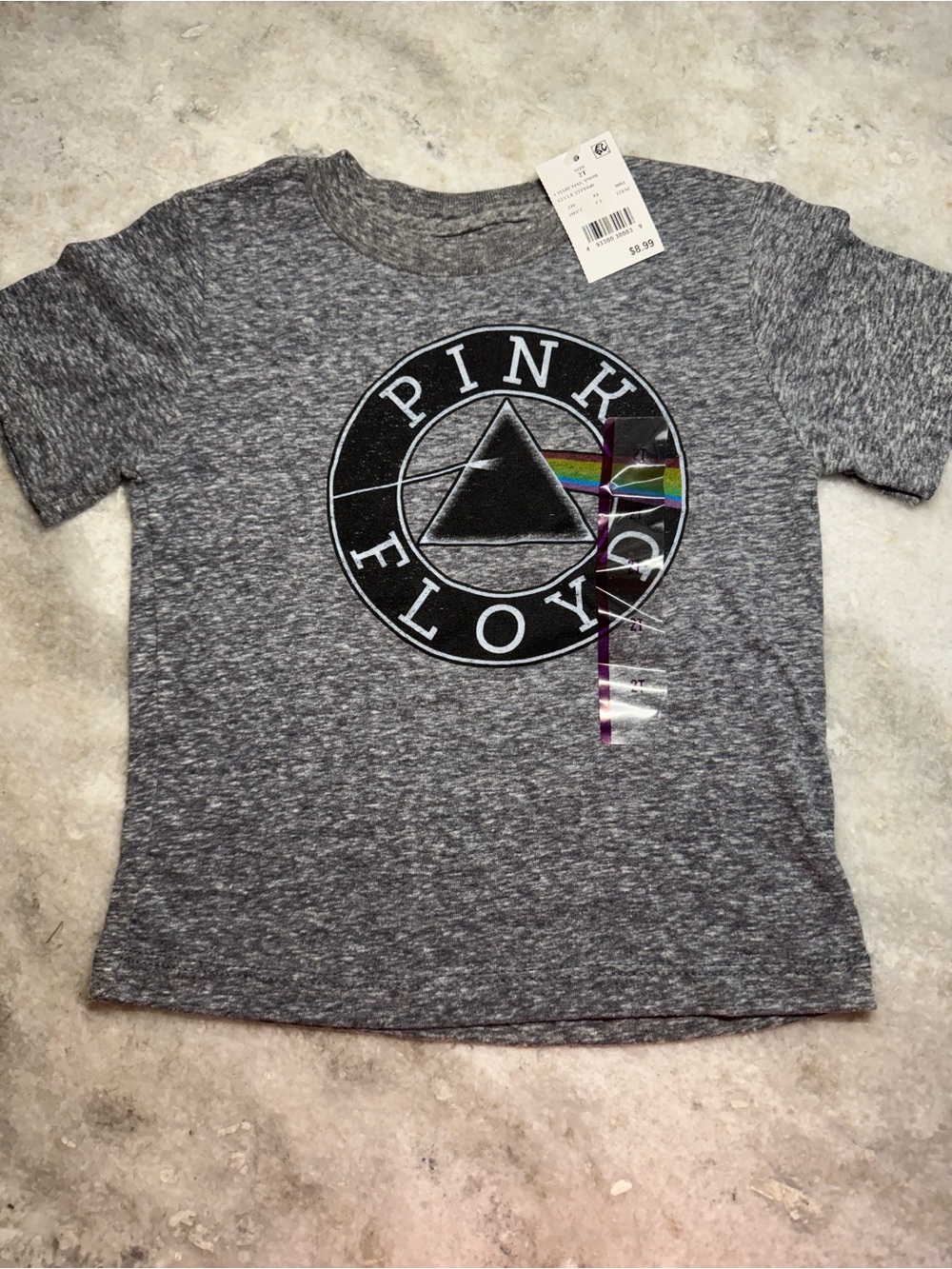 Pink Floyd Gray Kids Short Sleeve Tee with Prism Logo